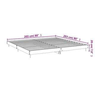 Bed Frame High Gloss White 200x200 cm Engineered Wood - Giant Lobelia