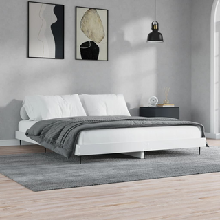 Bed Frame White 160x200 cm Engineered Wood - Giant Lobelia