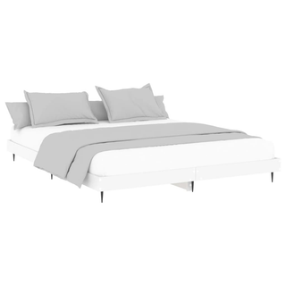 Bed Frame White 200x200 cm Engineered Wood - Giant Lobelia