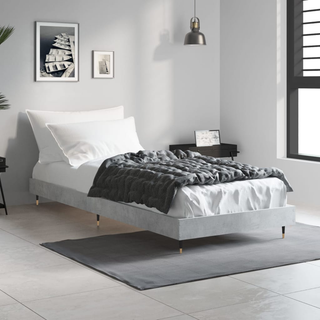 Bed Frame Concrete Grey 75x190 cm 2FT6 Small Single Engineered Wood - Giant Lobelia