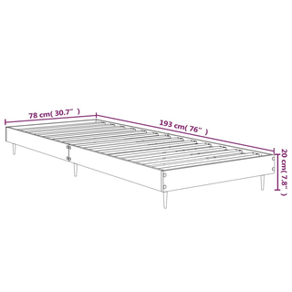 Bed Frame Concrete Grey 75x190 cm 2FT6 Small Single Engineered Wood - Giant Lobelia