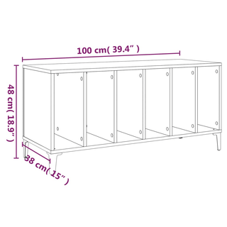 vidaXL Record Cabinet White 100x38x48 cm Engineered Wood - GIANT LOBELIA