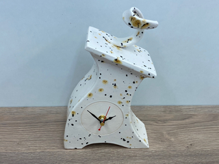 Ceramic Mantel Clock - Confetti Glaze - Giant Lobelia