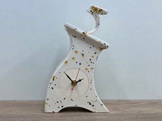 Ceramic Mantel Clock - Confetti Glaze - Giant Lobelia