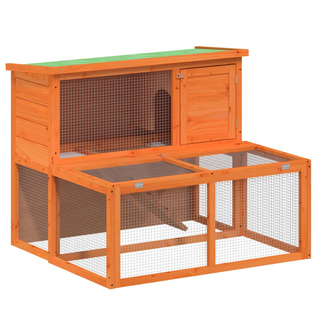 vidaXL Rabbit Hutch Brown 102x90x84.5 cm Solid Wood Pine - Giant Lobelia