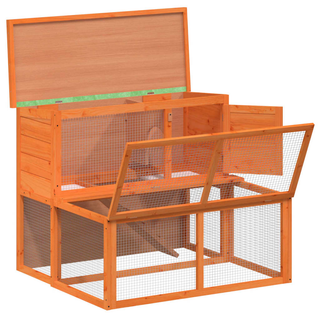 vidaXL Rabbit Hutch Brown 102x90x84.5 cm Solid Wood Pine - Giant Lobelia