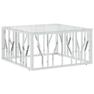 vidaXL Coffee Table 80x80x40 cm Stainless Steel and Glass - Giant Lobelia