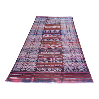 Baluch Soumak Copper Rust Vintage Rug - Giant Lobelia