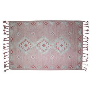 Handwoven Pink Swan Kilim Rug - Giant Lobelia