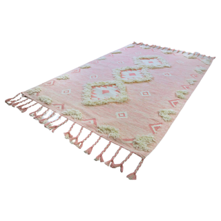 Handwoven Pink Swan Kilim Rug - Giant Lobelia