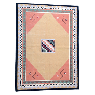 Vintage Handmade Pancho Kilim Rug - Giant Lobelia