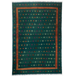 Berjista Woolen Tiber Kilim Rug - Giant Lobelia