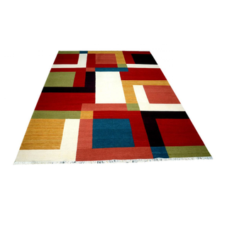 Modern Handmade Coral Rug - Giant Lobelia