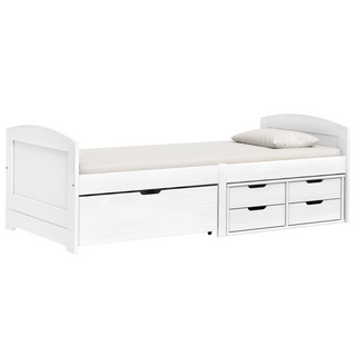 vidaXL Day Bed with 5 Drawers IRUN White 90x200 cm Solid Wood Pine - Giant Lobelia