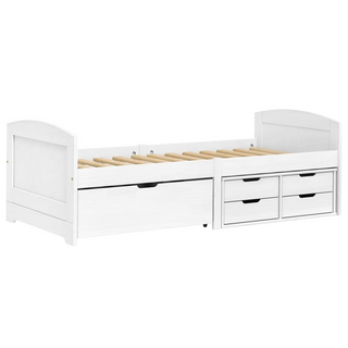 vidaXL Day Bed with 5 Drawers IRUN White 90x200 cm Solid Wood Pine - Giant Lobelia