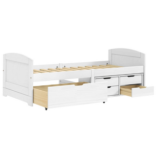 vidaXL Day Bed with 5 Drawers IRUN White 90x200 cm Solid Wood Pine - Giant Lobelia