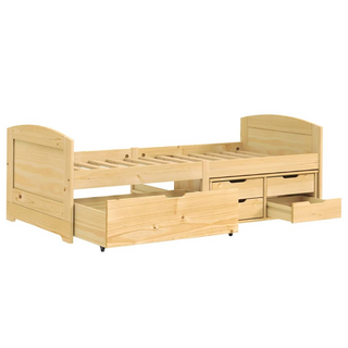 vidaXL Day Bed with 5 Drawers IRUN 90x200 cm Solid Wood Pine - Giant Lobelia