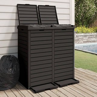 Outdoor Garbage Bin Black 78x41x86 cm Polypropylene - Giant Lobelia