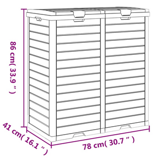 Outdoor Garbage Bin Light Brown 78x41x86 cm Polypropylene - Giant Lobelia