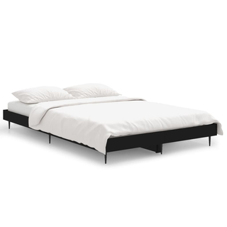 Bed Frame Black 120x190 cm 4FT Small Double Engineered Wood - Giant Lobelia