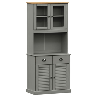 Highboard VIGO Grey 78x40x175 cm Solid Wood Pine - Giant Lobelia