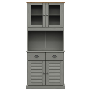 Highboard VIGO Grey 78x40x175 cm Solid Wood Pine - Giant Lobelia