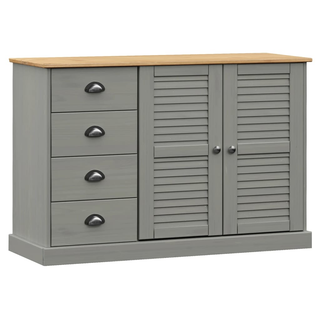 Sideboard with Drawers VIGO 113x40x75 cm Grey Solid Wood Pine - Giant Lobelia