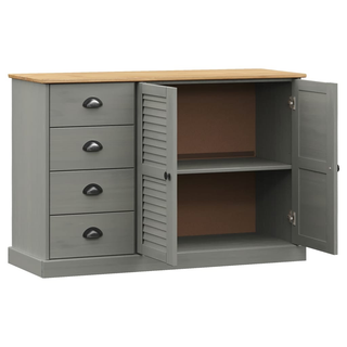 Sideboard with Drawers VIGO 113x40x75 cm Grey Solid Wood Pine - Giant Lobelia