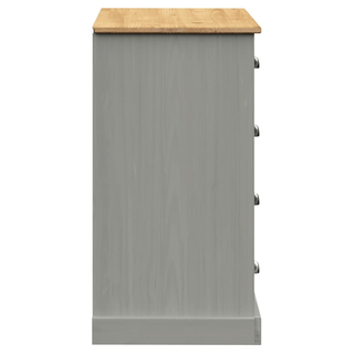 Sideboard with Drawers VIGO 113x40x75 cm Grey Solid Wood Pine - Giant Lobelia