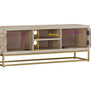 TV Cabinet 110x30x40 cm Solid Bleached Wood Mango - Giant Lobelia