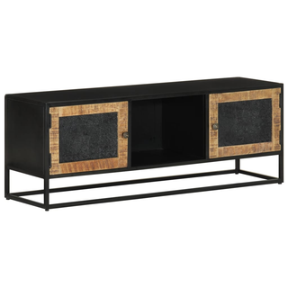 vidaXL TV Cabinet 110x30x40 cm Solid Wood Mango and Iron - Giant Lobelia