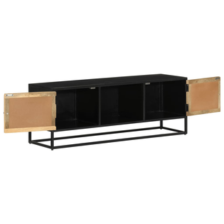 vidaXL TV Cabinet 110x30x40 cm Solid Wood Mango and Iron - Giant Lobelia