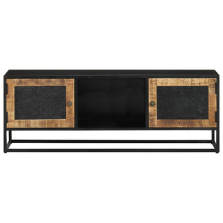 vidaXL TV Cabinet 110x30x40 cm Solid Wood Mango and Iron - Giant Lobelia