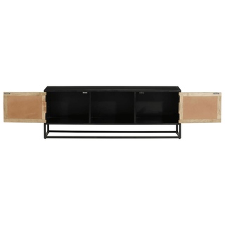 vidaXL TV Cabinet 110x30x40 cm Solid Wood Mango and Iron - Giant Lobelia