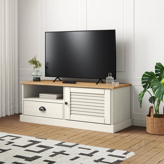 TV Cabinet VIGO White 106x40x40 cm Solid Wood Pine - Giant Lobelia