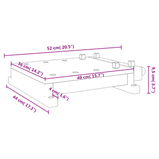 Workbench Tabletop with Vice 52x44x9.5 cm Solid Wood Acacia - Giant Lobelia