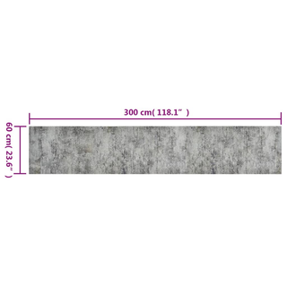 vidaXL Kitchen Rug Washable Beton 60x300 cm Velvet - Giant Lobelia