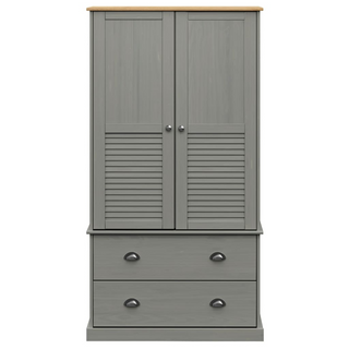 vidaXL Wardrobe VIGO Grey 90x55x176 cm Solid Wood Pine - Giant Lobelia