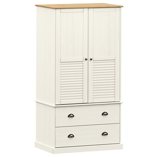 vidaXL Wardrobe VIGO White 90x55x176 cm Solid Wood Pine - Giant Lobelia