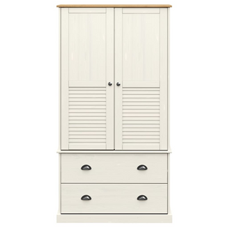 vidaXL Wardrobe VIGO White 90x55x176 cm Solid Wood Pine - Giant Lobelia