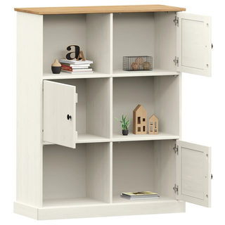 Bookcase VIGO White 90x35x114.5 cm Solid Wood Pine - Giant Lobelia