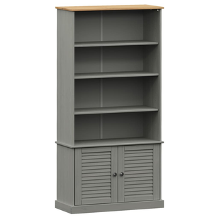 Bookcase VIGO Grey 85x35x170 cm Solid Wood Pine - Giant Lobelia