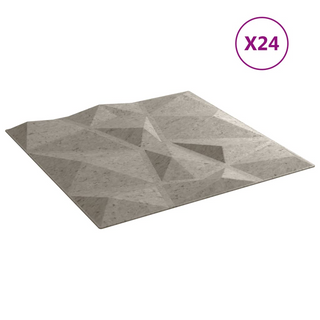 vidaXL Wall Panels 24 pcs Concrete Grey 50x50 cm XPS 6 m² Diamond - Giant Lobelia