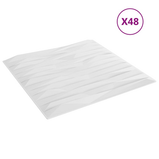 vidaXL Wall Panels 48 pcs White 50x50 cm XPS 12 m² Stone - Giant Lobelia