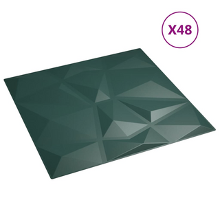 vidaXL Wall Panels 48 pcs Green 50x50 cm XPS 12 m² Diamond - Giant Lobelia