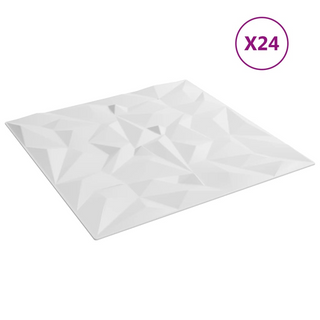 vidaXL Wall Panels 24 pcs White 50x50 cm XPS 6 m² Amethyst - Giant Lobelia