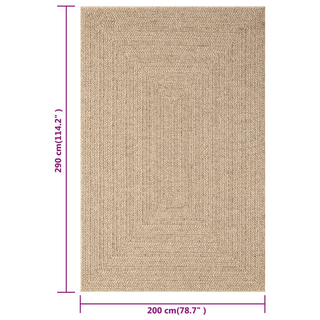 vidaXL Rug 200x290 cm Jute Look Indoor and Outdoor - Giant Lobelia