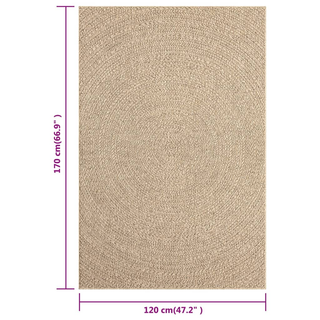 vidaXL Rug 120x170 cm Jute Look Indoor and Outdoor - Giant Lobelia