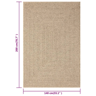 vidaXL Rug 140x200 cm Jute Look Indoor and Outdoor - Giant Lobelia