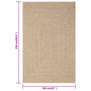 vidaXL Rug 160x230 cm Jute Look Indoor and Outdoor - Giant Lobelia